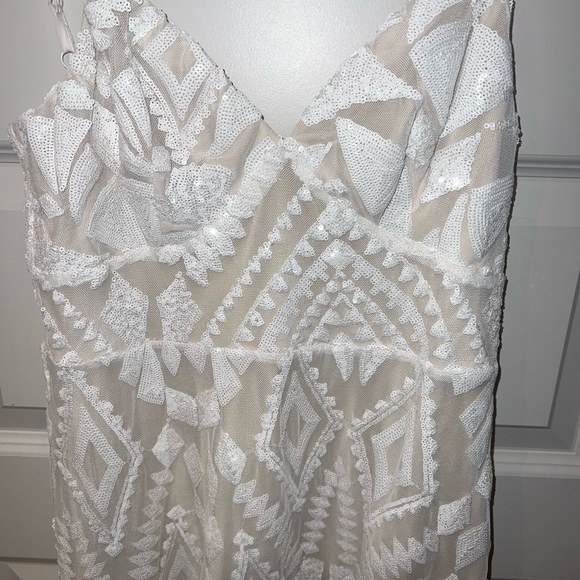 NWT White Sequin Superdown Dress - Picture 3 of 9